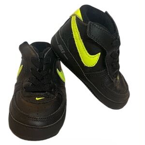 Nike Baby Force 1 Soft Sneakers Infant Size 3 - Black/Yellow 325337-003